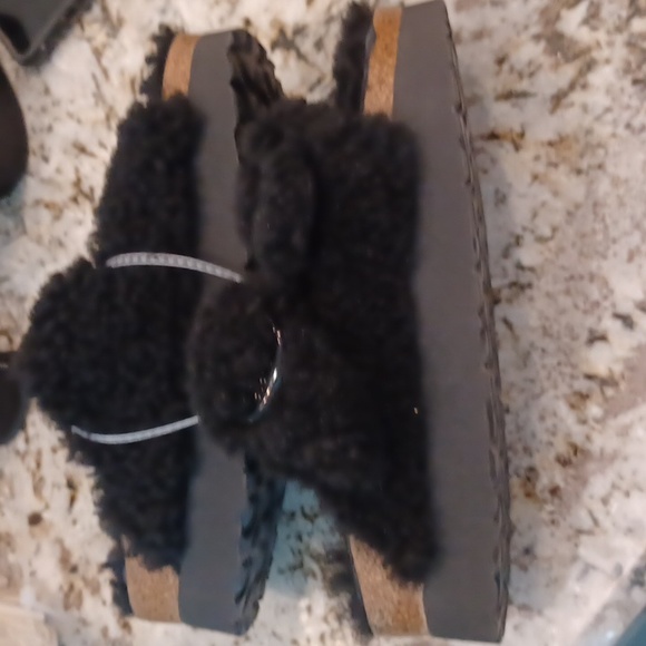 Birkenstock Papillio Big Buckle Shearling Black 2 Strap Sandals Multi Sizes NEW - Picture 9 of 15